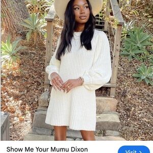 Show Me Your MuMu Cream Long Sleeve Dress